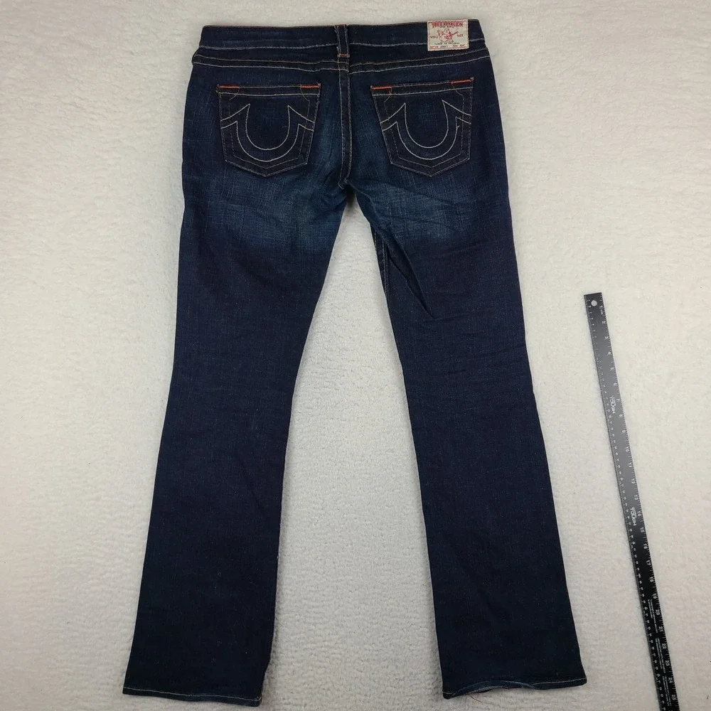 True Religion Jeans Womens 32x34 Blue Johnny Boot Cut Dark Wash Denim